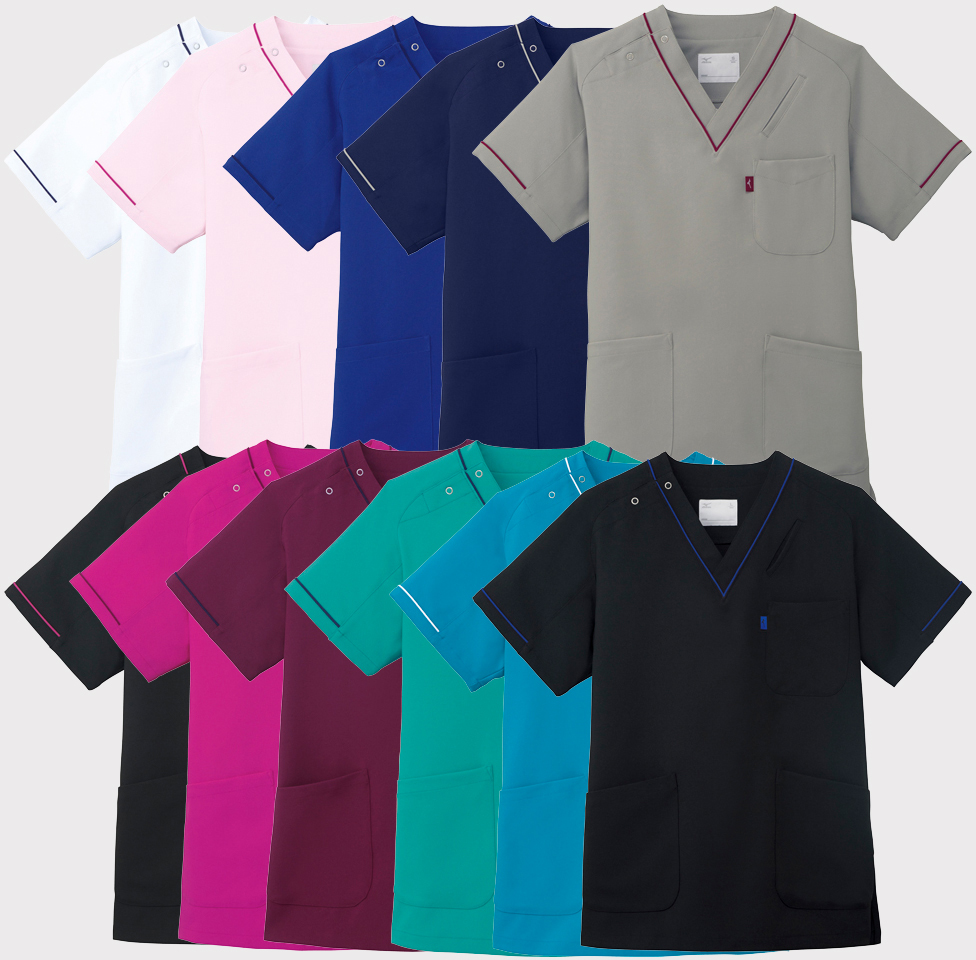 スクラブ（兼用） MZ0092(S) ｽｸﾗﾌﾞ(ｹﾝﾖｳ) ターコイズ(24-6910-01-10)【チトセ】[1枚単位]