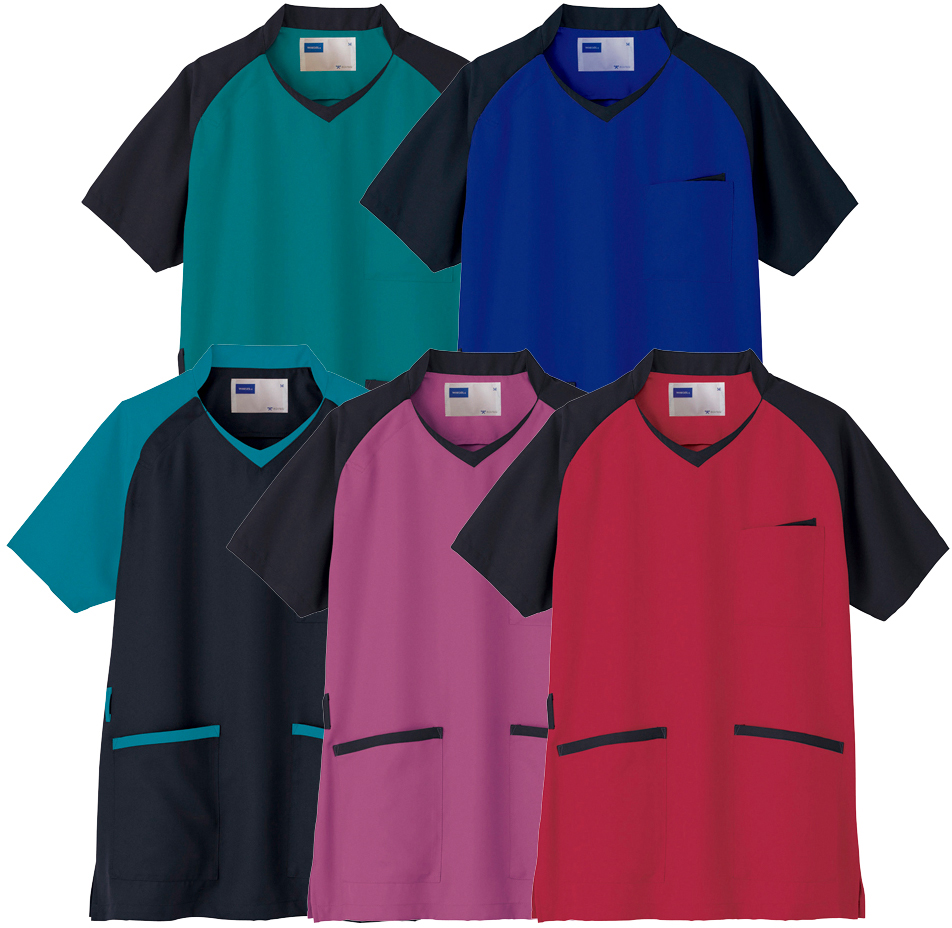 男女兼用スクラブ WH11785(3L) ﾀﾞﾝｼﾞｮｹﾝﾖｳｽｸﾗﾌﾞ ネービー(24-6911-05-05)【自重堂】[1枚単位]