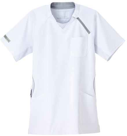 男女兼用上衣 HOS-5222(SS)ﾎﾜｲﾄ ﾀﾞﾝｼﾞｮｹﾝﾖｳｼﾞｮｳｲ(24-6926-00)【ナガイレーベン】[1枚単位]