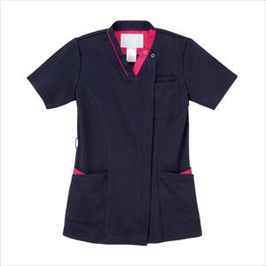 女子スクラブRF-5122(EL) ｼﾞｮｼｽｸﾗﾌﾞ ネイビー＋ピンク(ナガイレーベン)(24-6983-04-01)【1枚単