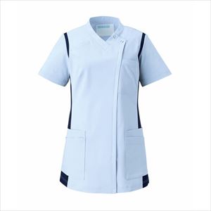 レディススクラブ 972-41 L サックス×ネイビーサックス×ネイビーＬ【ＫＡＺＥＮ】(972-41)(24-6992-00-03)【1単位】