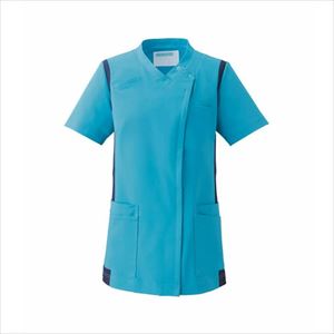 レディススクラブ 972-42 3L ターコイズ×ネイビーターコイズ×ネイビー３Ｌ【ＫＡＺＥＮ】(972-42)(24-6992-01-05)【1単位】
