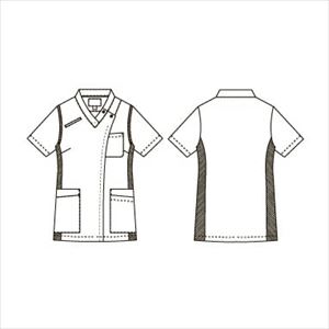 レディススクラブ 972-42 3L ターコイズ×ネイビーターコイズ×ネイビー３Ｌ【ＫＡＺＥＮ】(972-42)(24-6992-01-05)【1単位】