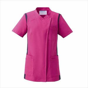 レディススクラブ 972-47 S ビビッドピンク×ネイビービビッドピンク×ネイビーＳ【ＫＡＺＥＮ】(972-47)(24-6992-04-01)【1単位】