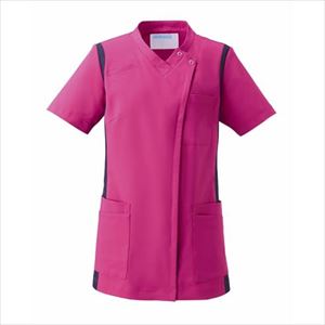 レディススクラブ 972-47 LL ビビッドピンク×ネイビービビッドピンク×ネイビーＬＬ【ＫＡＺＥＮ】(972-47)(24-6992-04-04)【1単位】