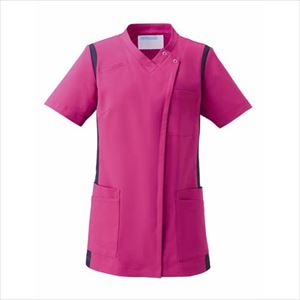 レディススクラブ 972-47 4L ビビッドピンク×ネイビービビッドピンク×ネイビー４Ｌ【ＫＡＺＥＮ】(972-47)(24-6992-04-06)【1単位】