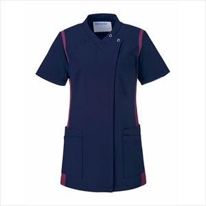 レディススクラブ 972-48 S ネイビー×ワインネイビー×ワインS【KAZEN】(972-48)(24-6992-05-01)【1単位】