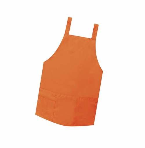 ショートエプロンFR-5801(ｵﾚﾝｼﾞ) ｼｮｰﾄｴﾌﾟﾛﾝ(ファーストレイト)(24-7016-01)【1枚単位】