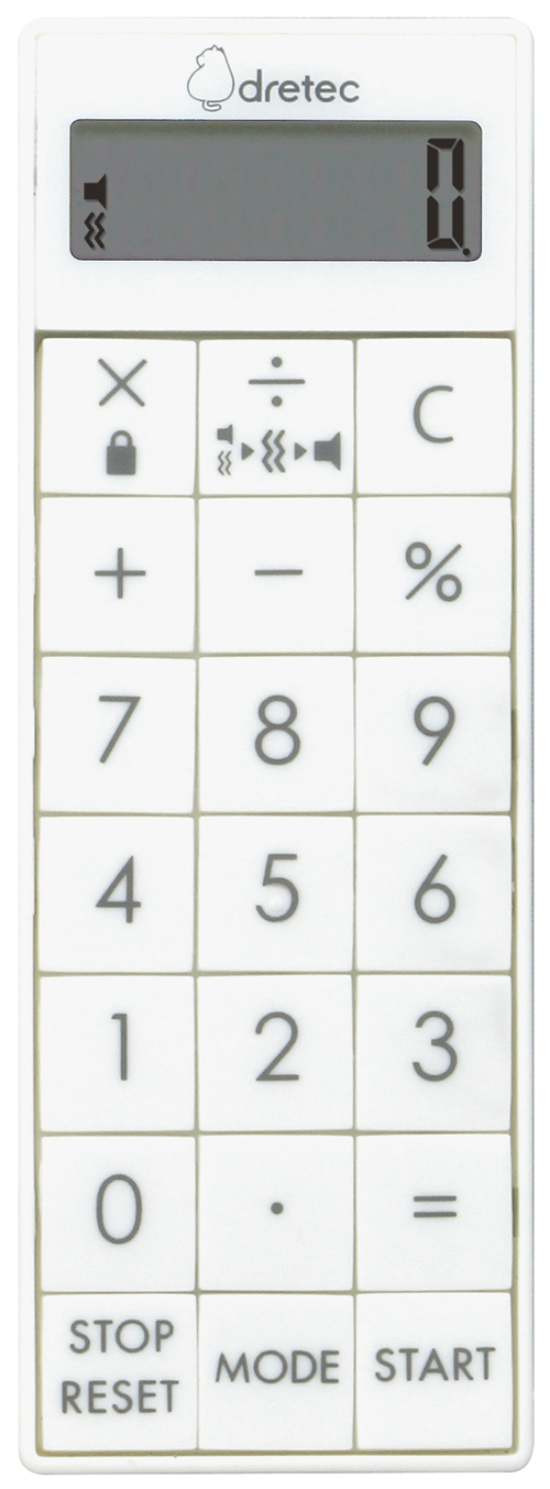 時計付電卓バイブタイマーCL-126WT(ﾎﾜｲﾄ) ﾄｹｲﾂｷﾃﾞﾝﾀｸﾊﾞｲﾌﾞﾀｲﾏｰ(ドリテック)(24-7286-00)【1個単位】