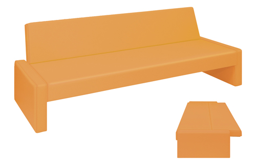 ベンチベッドTB-875(206X91X77CM) ﾍﾞﾝﾁﾍﾞｯﾄﾞ メディブルー(高田ベッド製作所)(24-7318-02-