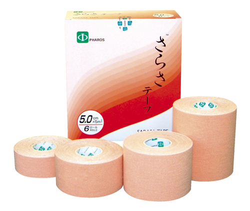 さらさ伸縮テープSA250(2.5CMX5M)12ｶﾝ ｻﾗｻｼﾝｼｭｸﾃｰﾌﾟ(ファロス)(24-7457-00)【1箱単位】