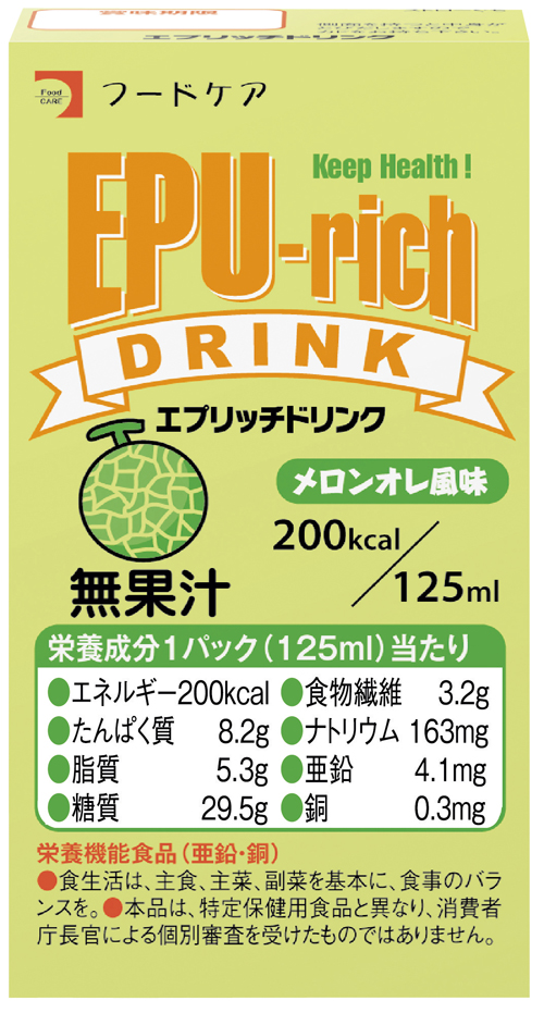 エプリッチドリンク（栄養補助飲料）ﾒﾛﾝｵﾚﾌｳﾐ(125ML)24ﾎﾝ ｴﾌﾟﾘｯﾁﾄﾞﾘﾝｸｴｲﾖｳﾎｼﾞｮ(フードケア)(