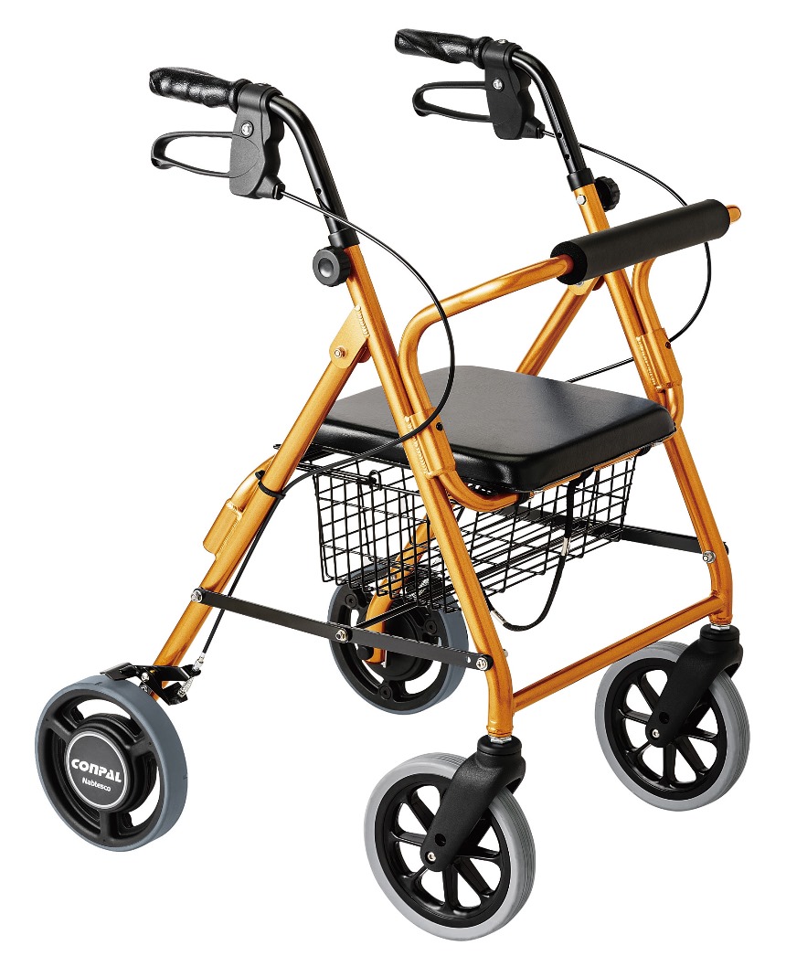 歩行車　ハッピーⅡＮＢ（抑速ブレーキ117008(ｵﾚﾝｼﾞﾒﾀﾘｯｸ) ﾎｺｳｼｬﾊｯﾋﾟｰ2NBﾖｸｿｸ(竹虎)(24-77