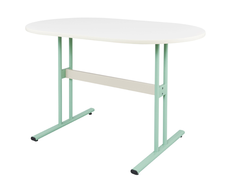 ナーステーブル（パステル／楕円形）NATC-1890R ﾅｰｽﾃｰﾌﾞﾙ(ﾊﾟｽﾃﾙ/ﾀﾞｴﾝｹ ラベンダー(松吉医科器械)(24-7819-01-01)【1台単位】