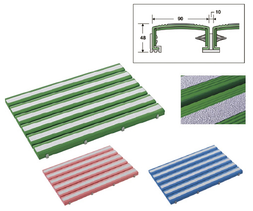 抗菌すべり止め安全スノコMR-098-441(600X900MM ｺｳｷﾝｽﾍﾞﾘﾄﾞﾒｱﾝｾﾞﾝｽﾉｺ 緑(テラモト)(24-7905-00-01)【1枚単位】