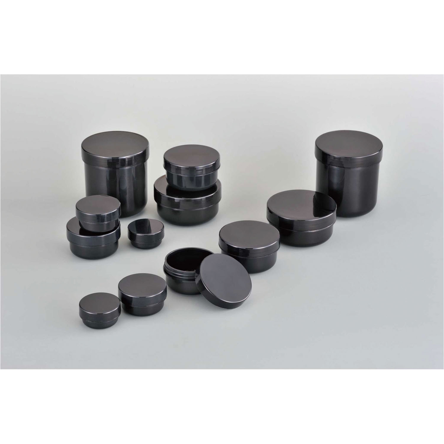 UG軟膏壷(オールブラック) 3-58(80ML)75イリ3-58(80ML)75ｲﾘ(24-8101-06)【馬野化学容器】(