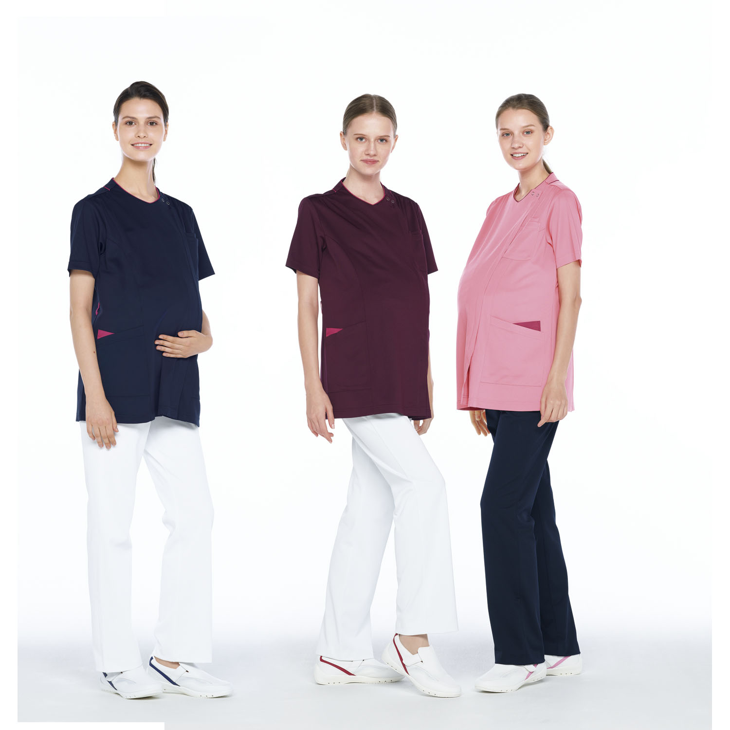 マタニティパンツ HOS-4993(L)HOS-4993(L)ピンク(24-8121-01-02)【ナガイレーベン】(販売単位:1)