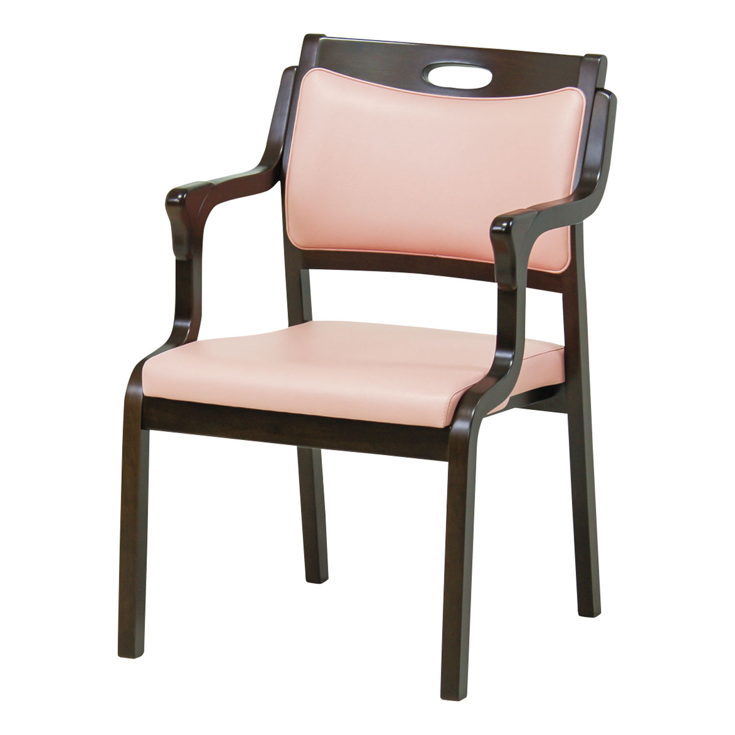 らくらくチェア(半ヒジ・グリップ付)CARE-111-AC(ブラウン)CARE-111-AC(ﾌﾞﾗｳﾝ)ピンク(24-8228-01-02)【グローリープラン】(販売単位:1)