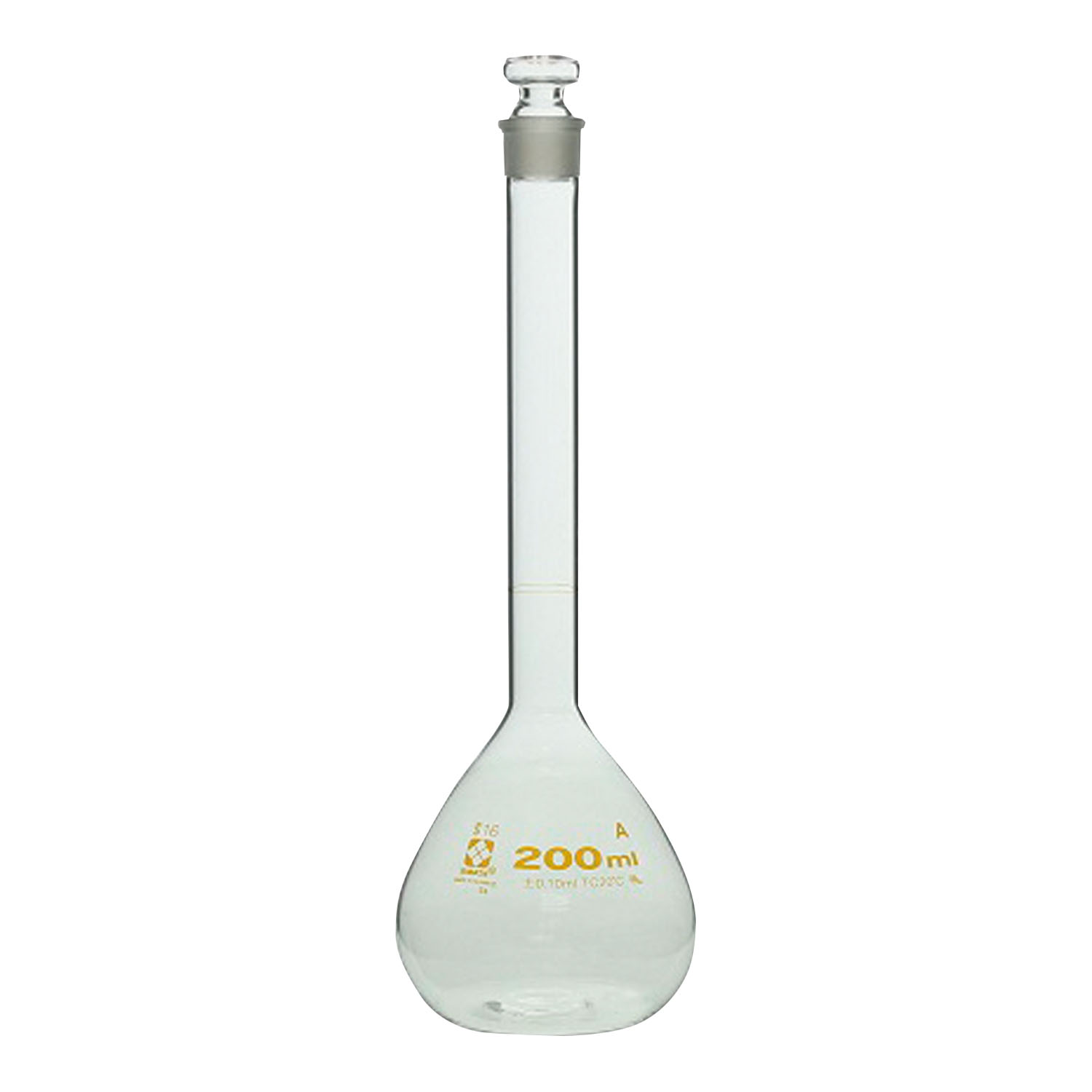柴田メスフラスコ(ガラス製)茶目盛 250ML(020060-250)250ML(020060-250)(24-9026-07)