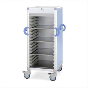 コンテナー回収カートブルー コンテナー4コ収納グレー【サカセ化学工業】(CP-AS02B)(24-9162-03-01)【1単位