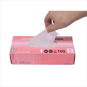 PFグローブライト パウダーフリー 004-41947 S 100マイイリ 手袋 PVC 24-9514-00S 【イワツキ】