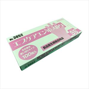 エブケアエンボス絞り 箱入 半透明 3052 100マイイリ 手袋 ポリエチレン 24-9528-00半透明SS【エブノ】(