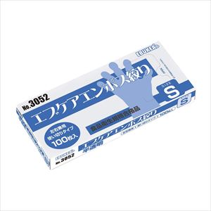 エブケアエンボス絞り 箱入 半透明 3052 100マイイリ 手袋 ポリエチレン 24-9528-00半透明S【エブノ】(3