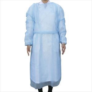 アイソレーションガウン マジック式 663000105 50イリ ブルー サージカルガウン 24-9609-00マジックテープタ