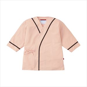ニット検診衣・甚平型 300-43 サーモンXブラウン 24-9863-00サーモン/ブラウン3L【ＫＡＺＥＮ】(300-4