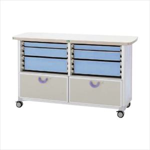 作業台 WT-1524B-1 ホンタイ：ブルー キャビネット 6×4システム 25-2310-03W1500×D573×H86