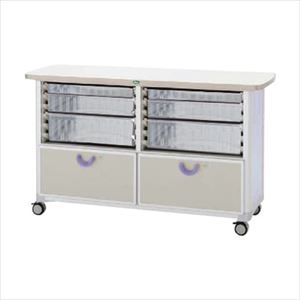 作業台 WT-1524B-1 ホンタイ：ブルー キャビネット 6×4システム 25-2310-03W1500×D573×H86