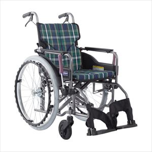 車いす モダン Aスタイル KMD-A22-40-M／SR アルミ製 25-2358-00モダンシリーズAスタイル緑チェック