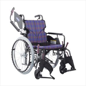 車いす モダン Bスタイル KMD-B22-40-M／SR アルミ製 25-2358-01モダンシリーズBスタイル紫チェック