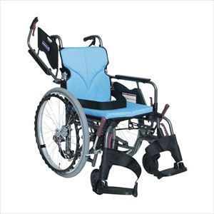 車いす モダン Bスタイル KMD-B22-40-M／SR アルミ製 25-2358-01モダンシリーズBスタイルライトブル