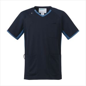 スクラブ 男女兼用 983-11 ネイビーXブルー スクラブ 25-2422-00ネイビー×ブルーM【ＫＡＺＥＮ】(983-