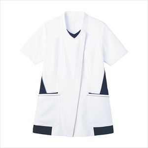 女性用ジャケット MJAL-1803-K3 ネイビー ナースウェア 25-2425-00ホワイト×ネイビーLL【サーヴォ】(M