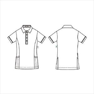 半袖ロングポロシャツ 男女兼用 HSP004-29 コーラルピンク 介護ユニフォーム 25-2429-05コーラルピンクL【