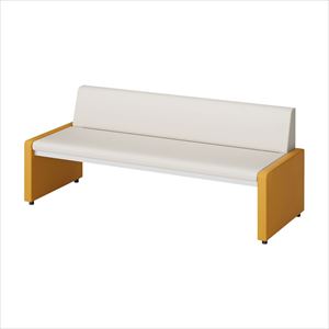 ロビーチェア MHA-15Aセツキ 1500X530 25-3042-01W1500xD530xH630mmカーキイエロー【