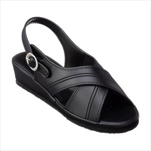 クロスタイプサンダル S 21．5-22．0CM ナースサンダル 25-3437-00Sサイズブラック(FR-412)(25-