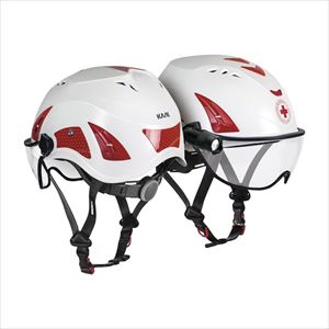 DMAT用クリアーバイザーヘルメット NA-21020 ライトツキ DMAT用装備品 25-3672-01ライト付【ノルメカエ
