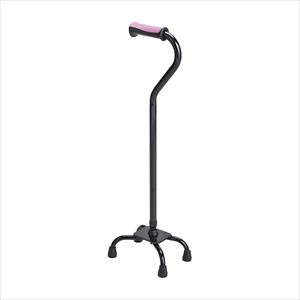4点支持杖フィットグリップ ピンク T-2802-4 ブラックパイプ 四点杖 25-3726-03ブラック/ピンク【テツコーポ