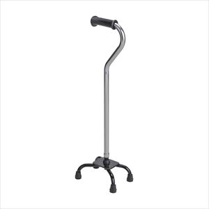 4点支持杖フィットグリップ ブラック T-2803-2 シルバーパイプ 四点杖 25-3726-05シルバー/ブラック【テツコ